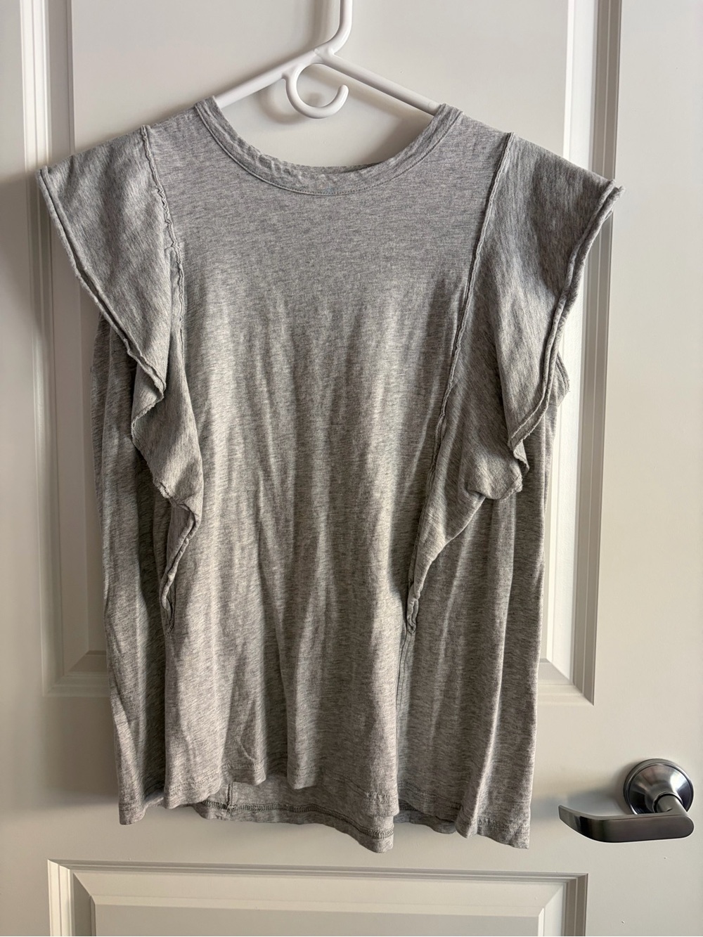 Aerie Light Gray Flutter Sleeve Tee
